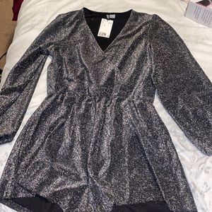 H&M black and silver romper